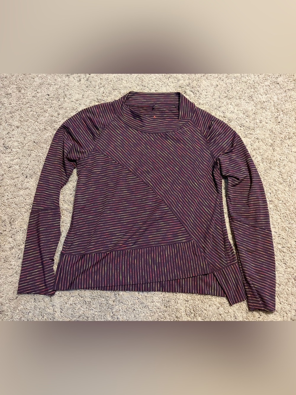 Prana Long Sleeve Striped Blouse Size Large